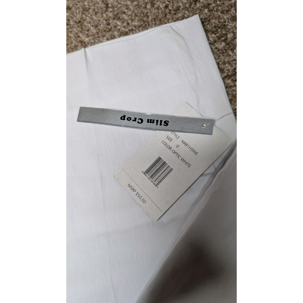 NWT Zac & Rachel Slim Crop Optic White Women's Size 6 Capris - Picture 6 of 6